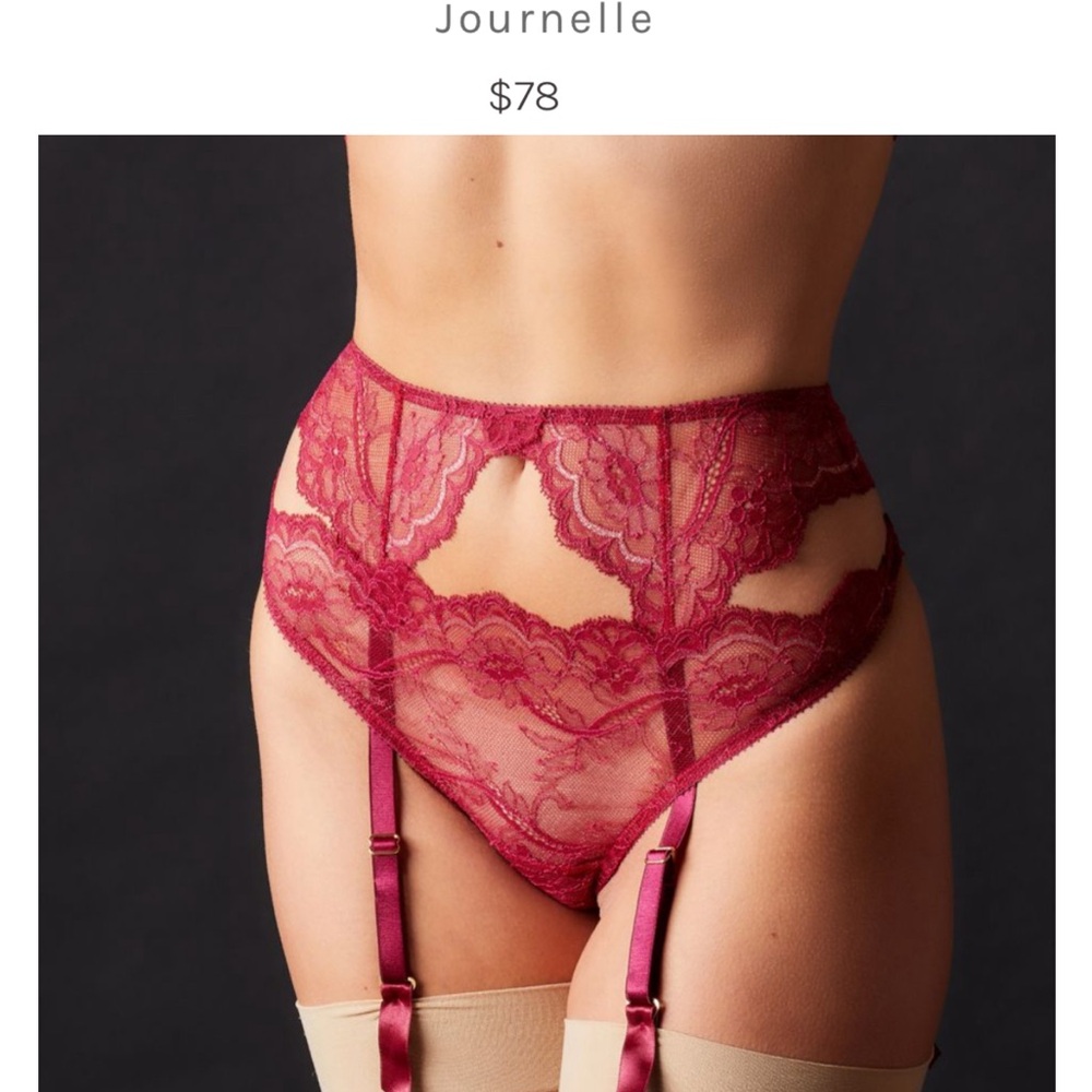 Journelle anais suspender garter belt size small SP color garnet